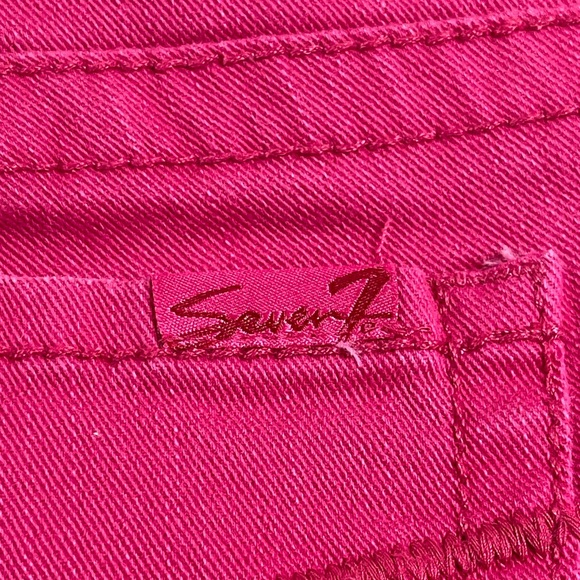 Seven7 Jeans Womens Size 6 Distressed Pink Skinny Denim Pants Casual - Picture 6 of 14